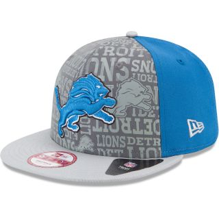 NEW ERA Mens Detriot Lions Reflective Draft 9FIFTY One Size Fits All Cap, Blue