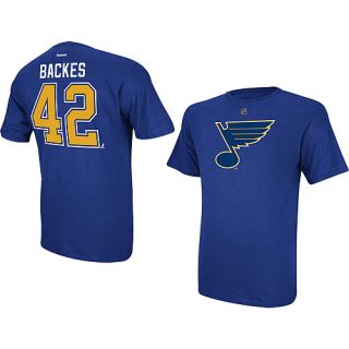 REEBOK Mens St. Louis Blues David Backes Premier Player Name and Number T 