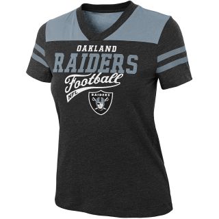 NFL Team Apparel Girls Oakland Raiders Burn Out Jersey Short Sleeve T Shirt  