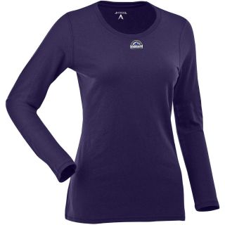 Antigua Womens Colorado Rockies Relax LS 100% Cotton Washed Jersey Scoop Neck