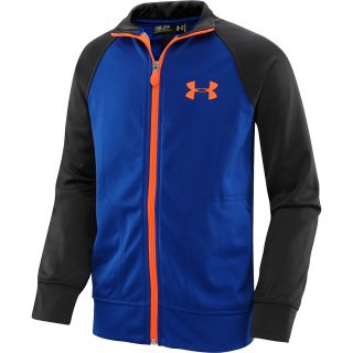UNDER ARMOUR Boys Brawler II Knit Full Zip Jacket   Size Small, Royal/charcoal