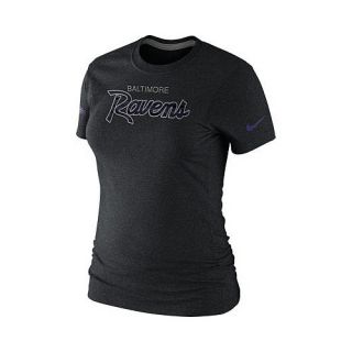 NIKE Womens Baltimore Ravens Script Tri Blend T Shirt   Size Large,