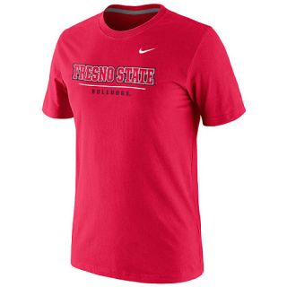 NIKE Mens Fresno State Bulldogs Logo Short Sleeve T Shirt   Size Small, Red