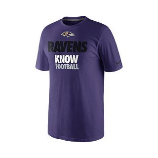 NIKE Mens Baltimore Ravens Draft 2 Ravens Know Football Short Sleeve T Shirt