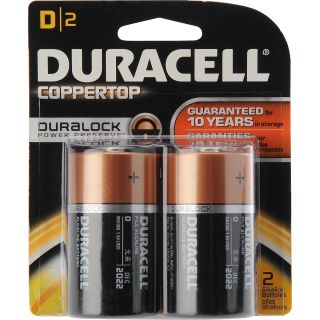 DURACELL CopperTop with Duralock Power Preserve D Batteries   2 Pack