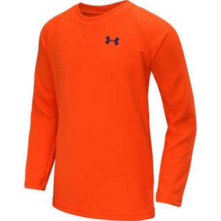 UNDER ARMOUR Boys Solid Long Sleeve Shirt   Size 4, Blaze Orange