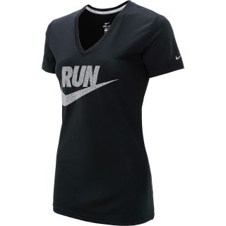 NIKE Womens Legend Run Swoosh Short Sleeve T Shirt   Size Large,
