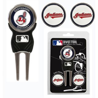 Team Golf MLB Cleveland Indians 3 Marker Signature Divot Tool Pack