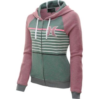 HURLEY Womens Fallbrook Full Zip Hoodie   Size XS/Extra Small, Heather Green
