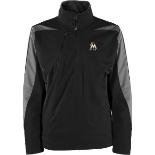 Antigua Mens Miami Marlins Discover Long Sleeve 1/2 Zip Pullover   Size