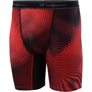 CHAMPION Mens PowerFlex Double Dry 6 Compression Shorts   Size Xl, Tango Red