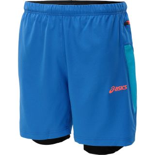 ASICS Mens Fuji 2 N 1 Shorts   Size Xl, Blue