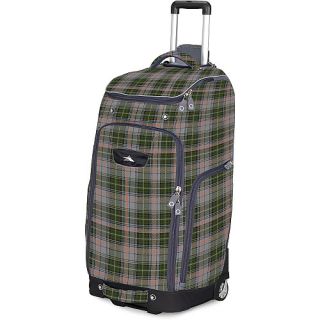 High Sierra 30 Inch Wheeled Cargo Duffel Bag, Green Gray Plaid/black