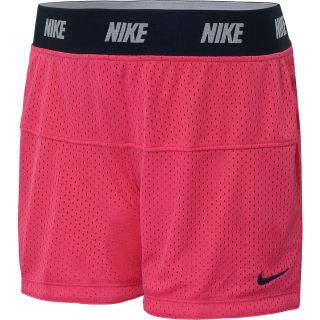 NIKE Girls Sport Mesh Shorts   Size Medium, Pink Force/navy
