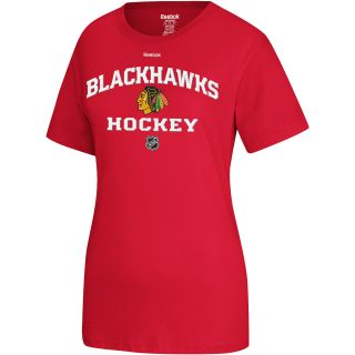 REEBOK Womens Chicago Blackhawks Authentic Team Short Sleeve T Shirt   Size