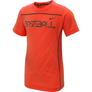 NIKE Boys Field Sport Short Sleeve Baseball T Shirt   Size Medium, Team Orange