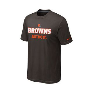 NIKE Mens Cleveland Browns Just Do It Short Sleeve T Shirt   Size Small, Seal