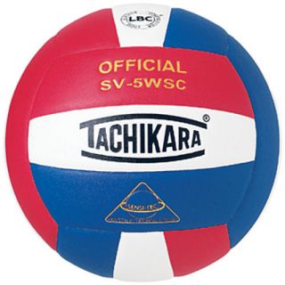 Tachikara Indoor Composite Volleyball, Scarlet/white/royal (SV5WSC.SWR)