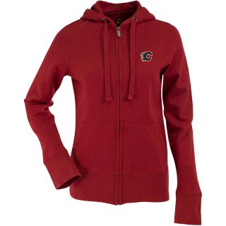 Antigua Womens Calgary Flames Signature Hooded Full Zip Sweatshirt   Size