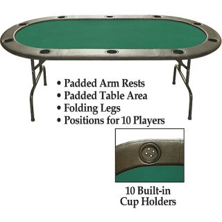 Trademark Global 8 Poker Table with Built in Cup Holders (10 210TP)