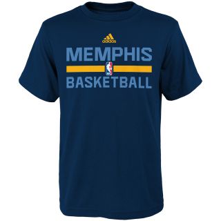 adidas Youth Memphis Grizzlies Practice Short Sleeve T Shirt   Size Small, Navy