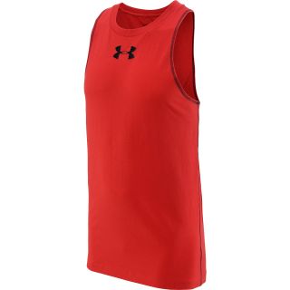 UNDER ARMOUR Mens Jus Sayin Tank Top   Size Small, Red/white