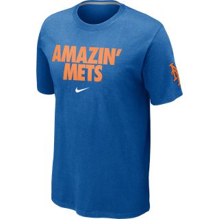 NIKE Mens New York Mets Amazin Mets Local Short Sleeve T Shirt 12   Size