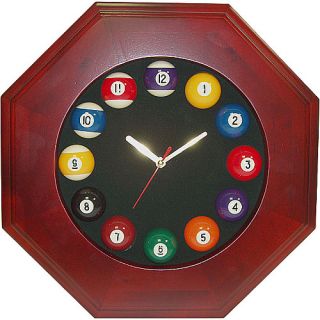 Trademark Global Wood Billiards Quartz Clock (40 72658)