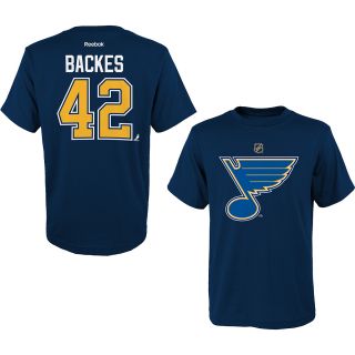 REEBOK Youth St. Louis Blues David Backes Player Name And Number T Shirt   Size