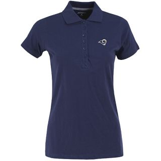 Antigua Womens St. Louis Rams Spark 100% Cotton Washed Jersey 6 Button Polo  