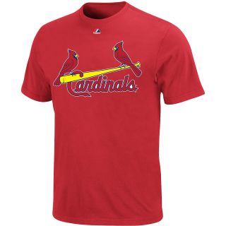 Majestic Mens St. Louis Cardinals Official Wordmark Red Tee   Size Large, St.