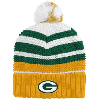 NFL Team Apparel Youth Green Bay Packers Cuffed Pom Knit Girls Hat   Size Youth