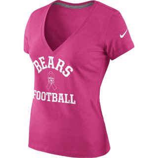 NIKE Womens Chicago Bears Breast Cancer Awareness V Neck T Shirt   Size Small,