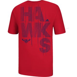adidas Mens Atlanta Hawks Written Out Short Sleeve T Shirt   Size Large, Red