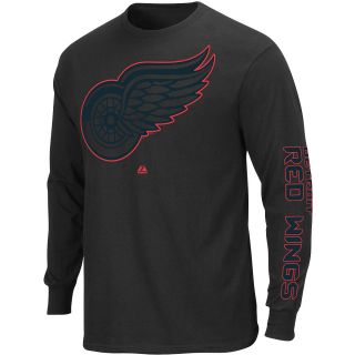 MAJESTIC ATHLETIC Mens Detroit Red Wings Goal Crease Black On Black Long 