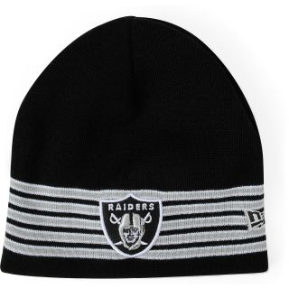 NEW ERA Mens Oakland Raiders 5A Striped Team Color Knit Hat, Black