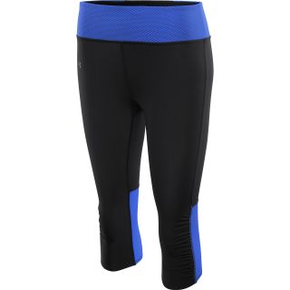 UNDER ARMOUR Womens Fly By Compression Capri Pants   Size Large, Black/blu 