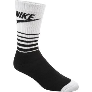 NIKE Mens Classic Stripe Crew Socks   Size Large, Black/white