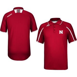 adidas Mens Nebraska Cornhuskers Sideline Alternate Color Polo Shirt   Size
