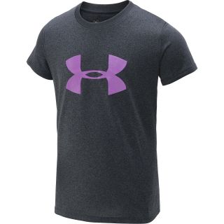 UNDER ARMOUR Girls Big Logo Tech T Shirt   Size Large, Carbon/exotic Bloom
