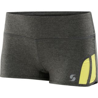 SOFFE Juniors Run Shorts   Size XS/Extra Small, Grey Heather/kiwi