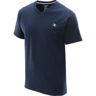 CHAMPION Mens Authentic Jersey V Neck Short Sleeve T Shirt   Size Large, Navy