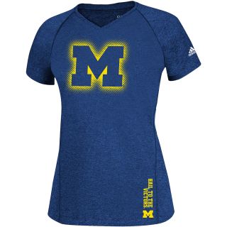 adidas Womens Michigan Wolverines ClimaLite Sideline Edge Short Sleeve T Shirt