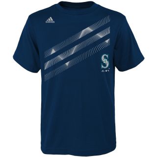 adidas Youth Seattle Mariners Laser Field Short Sleeve T Shirt   Size Medium