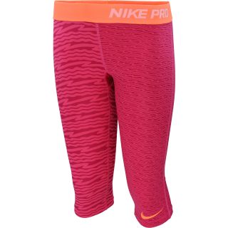 NIKE Girls Pro Graphic Capris   Size Large, Vivid Pink/orange