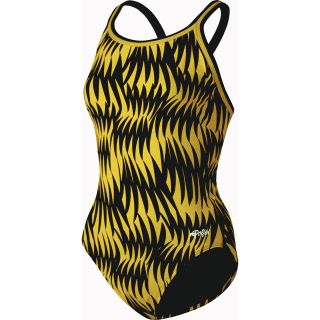 Dolfin Chloraban Max Print DBX Back Swimsuit Womens   Size 40, Max Gold (9975C 