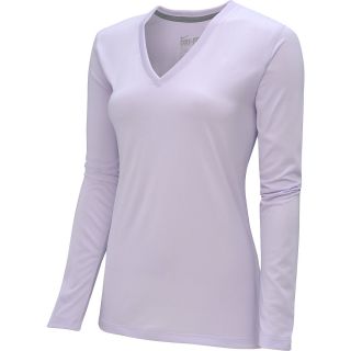 NIKE Womens Regular Legend V Neck Long Sleeve T Shirt   Size Small, Violet