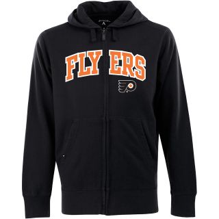 Antigua Mens Philadelphia Flyers Full Zip Hooded Applique Sweatshirt   Size