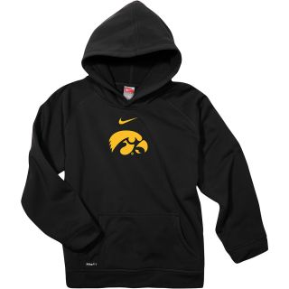 NIKE Youth Iowa Hawkeyes Therma FIT Performance Fleece Hoody   Size Large,