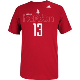 adidas Mens Houston Rockets James Harden Driven Player Short Sleeve T Shirt  